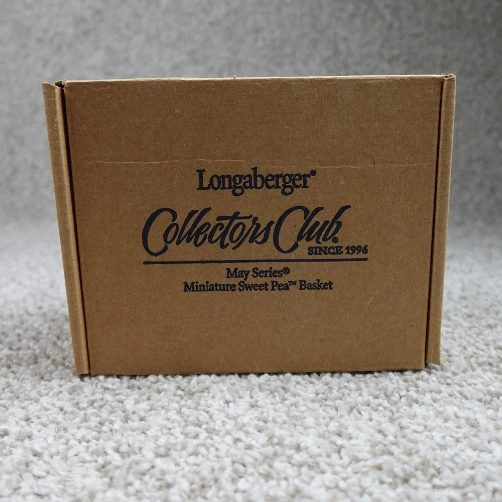Longaberger 2008 Collectors Club May Series Miniature Sweet Pea Basket Set Boxed